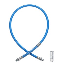 HARFINGTON Grease Gun Hose Kit 23.8" 10000 PSI Spring Flex High Pressure Quick Release Grease with Grease Gun Coupler 1/8" NPT Threads for Grease Gun, Blue