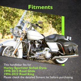 21ST Rise 12" Meathook Ape Hanger 1.25" Fat Bar Handlebars For Harley Softail Dyna XL