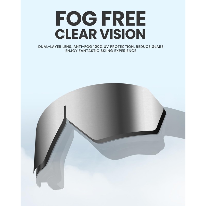 OutdoorMaster Seagull Ski Goggles, Foldable Snow Snowboard Goggles for Men