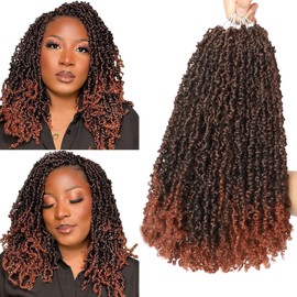 10 Packs Yanky Twist Crochet Hair 16 Inch Pre-twisted Natural Black Kinky Mini Spring Twist Small Curly Senegalese Twist Braids Yankee Twist (T350(Ombre Ginger Red), 16 Inch (Pack of 10))