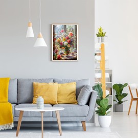 GDYEEH Bunte Blumen Diamond Painting Erwachsene, 5D Vase Diamant Kunst Bilder Anfänger, DIY Runder Vollbohrer Fenster Diamanten Malerei Stickerei Kreuzstich Geschenke Home Wand Dekor 30x40 cm