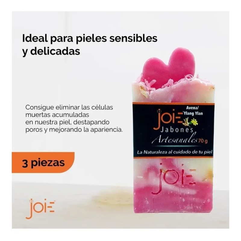 Jabón Artesanal Natural De Avena Con Ylang Ylang (pack 6)