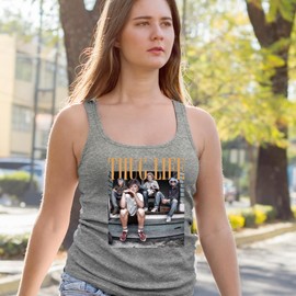Racerback Golden Girls Thug Life Street Small Heather Grey Ladies Tank Top