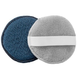 S&T INC. Face Scrubber, Dual-Sided Face Exfoliator with Elastic Strap, Facial Cleansing Pads and Makeup Remover, 3.3 Inch Diameter, 2 Pack, Navy and Grey