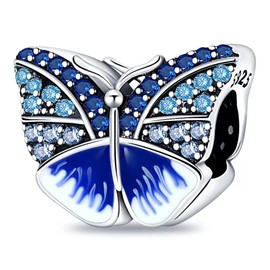 LNQOBU Charms Pendant, 925 Silver, for Women’s Bracelets and Necklaces, Butterfly Charms Pendant, Music Charms, Bead Charms for Women, Sterling Silver Cubic Zirconia
