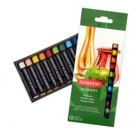 Tizas Pastel Oleoso Derwent Academy 12 Colores Vibrantes