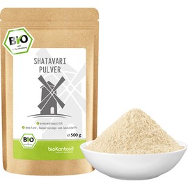 Organic Shatavari Powder 500 g I Indian Asparagus - 100% Natural without Additives I Ayurveda I Laboratory Tested and Bottled in Germany I bioKontor