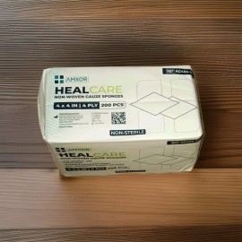 Amxor Heal Care Non-woven  Gauze Sponges 4x4 Inches 4 Ply 200 PCS Sealed