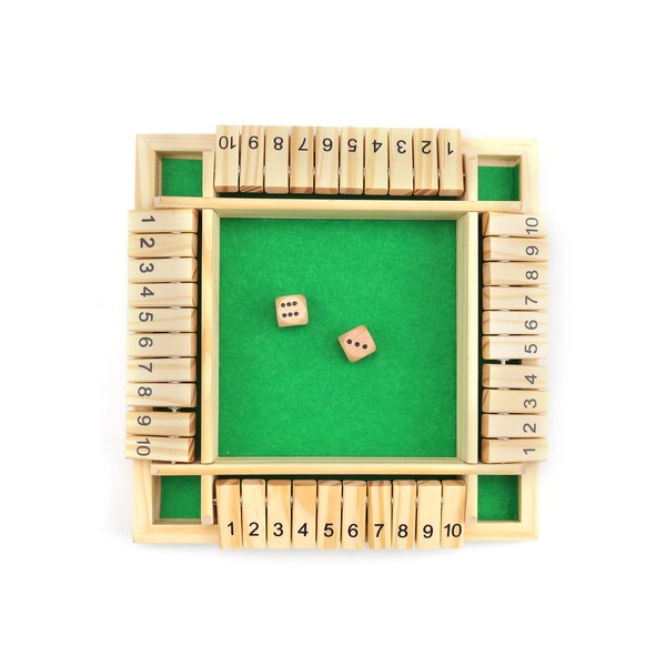 WJUAN Dice Games, Wooden Board Game, Easy to Carry (214