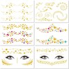 Face Tattoo Stickers, 6 Sheets Face Temporary Tattoos, Glitter Metallic