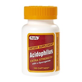 [3 PACK] Rugby® Acidophilus Extra Strength with Bacillus Coagulans (100 Captabs)