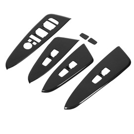 6 Pieces Door Window Control Panel Cover, Carbon Fiber Style Glass Lifting Button Decoration Stickers, Replacement for Sportage HEV NQ5, Panel Sticker