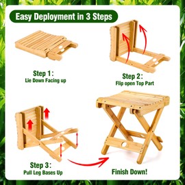 WSBXBB Bamboo Sauna Chair, Portable Steam Sauna Chair Indoor, Steam Sauna Seat, Great for Portable Sauna Box for Home, Steam Sauna Accessories. Outdoor Camping Fishing Beach Chair