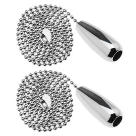 2PCS Round Light Pull Chain Teardrop Extension with Ball Chain Connector 84.5cm for Bathroom Toilet Light/Ceiling Light Fan Switch/Blind Cord Pull Handle