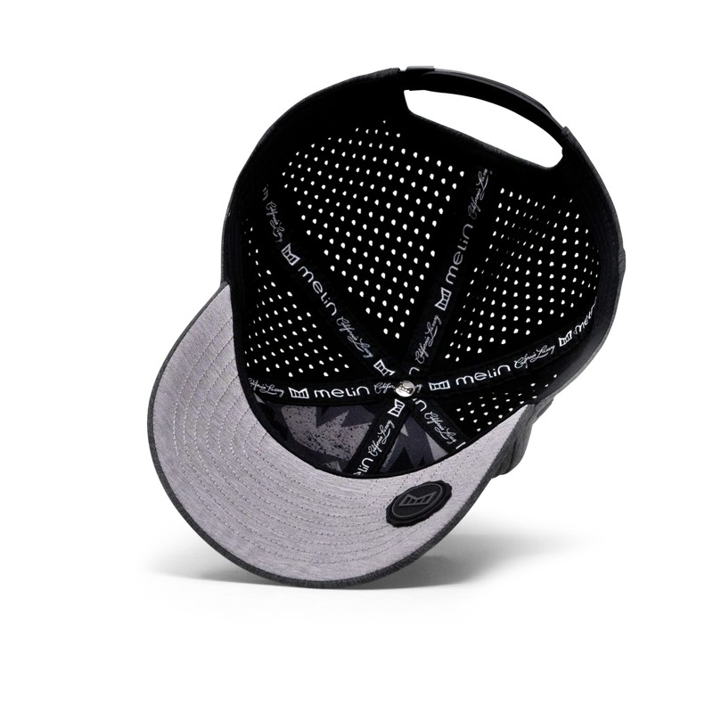 melin A-Game Hydro, Heather Charcoal, Men’s Performance Snapback Hats, Water-Resistant