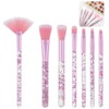 Makeup Brush Set, 7 Pcs Makeup Brushes Crystal Glitter Make
