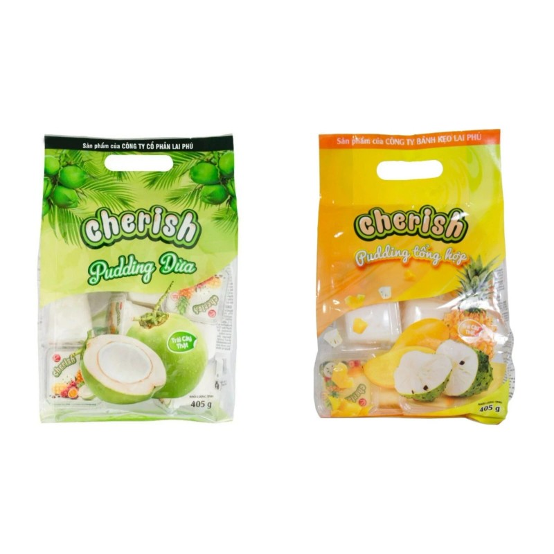 Lai Phu Cherish Pudding Coconut Mango Flavors Jelly Bag 405G