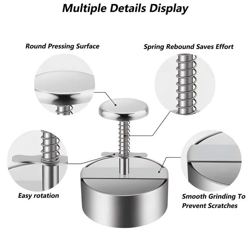 Kmandaovirex Hamburger Press Patty Maker,304 Stainless Steel Burger Press Patty