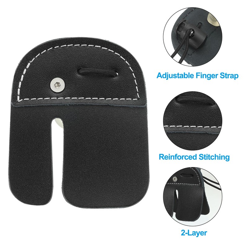 PATIKIL 2 Layer Leather Archery Finger Tabs, Finger Protective Gear