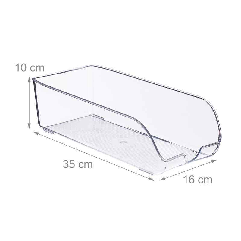 Relaxdays Fridge Organiser, Food Storage, H x D: 10 x