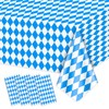 Hegbolke 4 Pack Oktoberfest Tablecloths - Blue and White Checkered