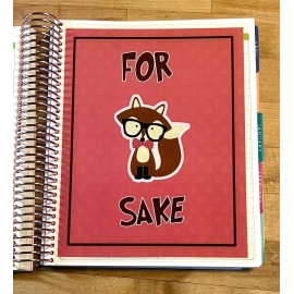 Handmade *For FOX Sake* Two-Sided Dashboard for use w/ Erin Condren Life Planner-