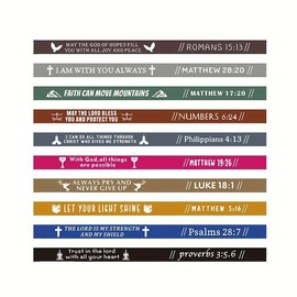 ChungLong0593 20PC Christian Cross Faith Introduction Religion Bible Silicone Bracelet Inspirational Christian Bible Bracelet Christian Gift-B (New)