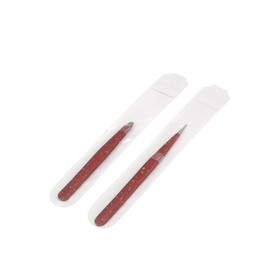 Precise Canada Slant & Pointed Tweezers Set With Pouch, 2-Pack, Stainless Steel, Best For High Precision Daily Beauty Routines, Eyebrows, Ingrown Facial & Nose Hair, Splinters & Ticks (Red & Black)