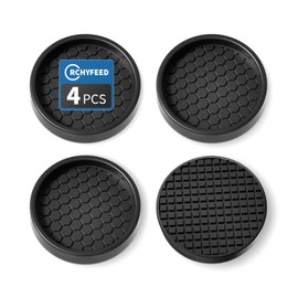 RCHYFEED Feet Protector Pad, Pack of 4 Furniture Gliders, 5 cm, Non-Slip Pads for Furniture Castors, Ideal Non-Slip Rubber, Ideal for Tile Floors, Non-Slip Pads for Furniture and Items (Black Round)