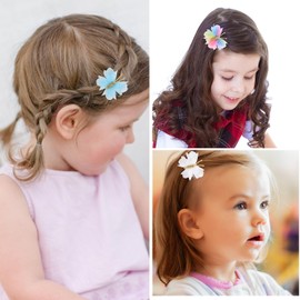 MOTIBACK 10PCS Mini Butterfly Hair Barrettes - Colorful Tulle Mesh Hair Clips for Girls, Women, Toddlers, Cosplay & Party Accessories