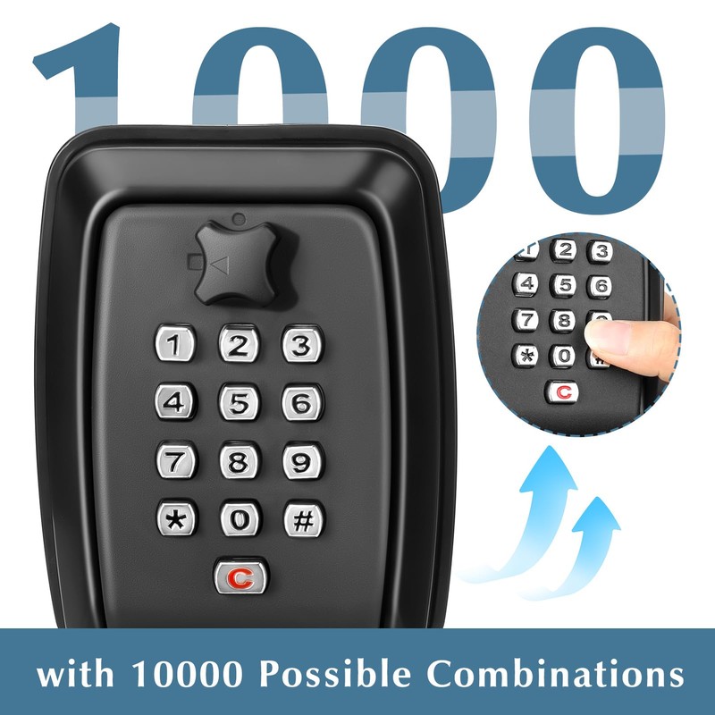 Key Safe Wall Mounted, Large Key Lockable Box Outdoor with