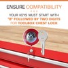 B01 Replacement Keys 4-Pack for Husky Tool Box Locks