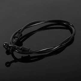 Motorcycle Brake Oil Hose, Colourful Braided Brake Hose, Steel Braided Motorcycle Brake Hose, Fuel Hose (900 mm-Black), Blue, red, black.