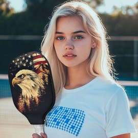 Tiasarato Pickleball Covers for Paddles Universal Size Case American Flag and Eagle Pickleball Paddle Cover Racket Sleeve for Men Outdoor Training Travel Gym