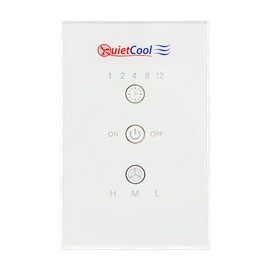 QuietCool Whole House Fan Wireless Switch - No Hard Wiring Required - Three Speed Capable - 1/2/4/8/12 Hour Countdown Timer - up to 100ft Range - Batteries Included (IT-RFGLSSWITCH-01)