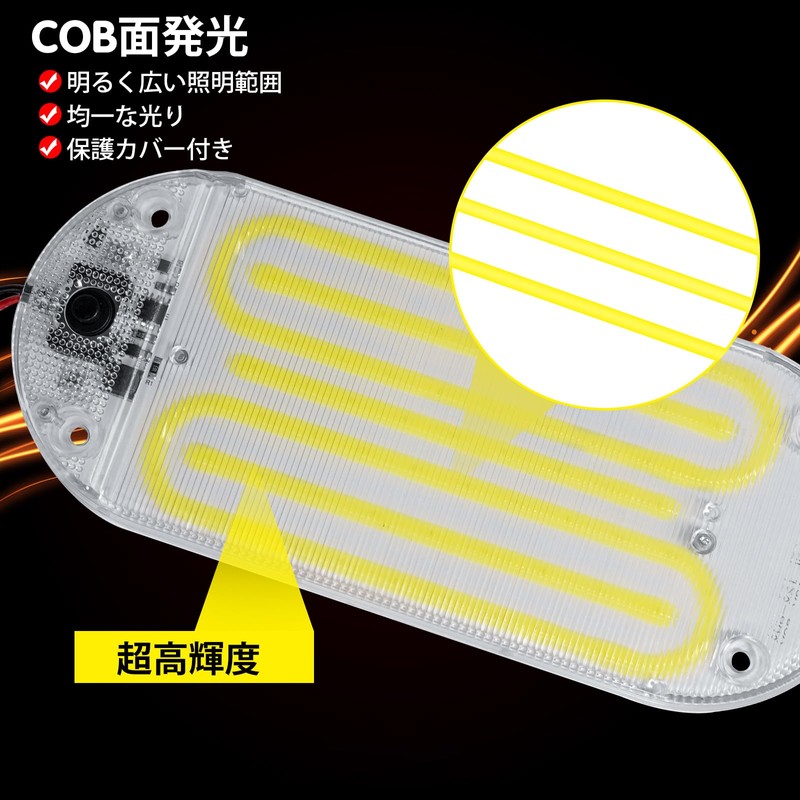 Qasim LED Room Lamp, COB Surface Luminous, Cover Included, Car