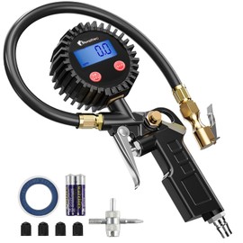 AWELTEC Digital Air Chuck Gun, High Precision, Air Pump, Air Pressure Gauge, Air Pressure Gauge, Compatible with US Valves, For Cars, Motorcycles, Bicycles, Trucks, Etc