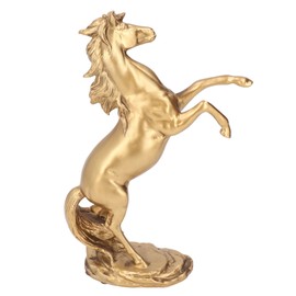 Horse Statue Resin Material Gold Finish Decorative Elegant Art Horse Figurine Decoration for Home Coffee Shop