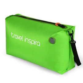 travel inspira Vacuum Bags with Pump - Space Saver Compression Solution for Suitcases & Backpacks, Professional IP67 Reusable, Lightweight, & Durable Light Green