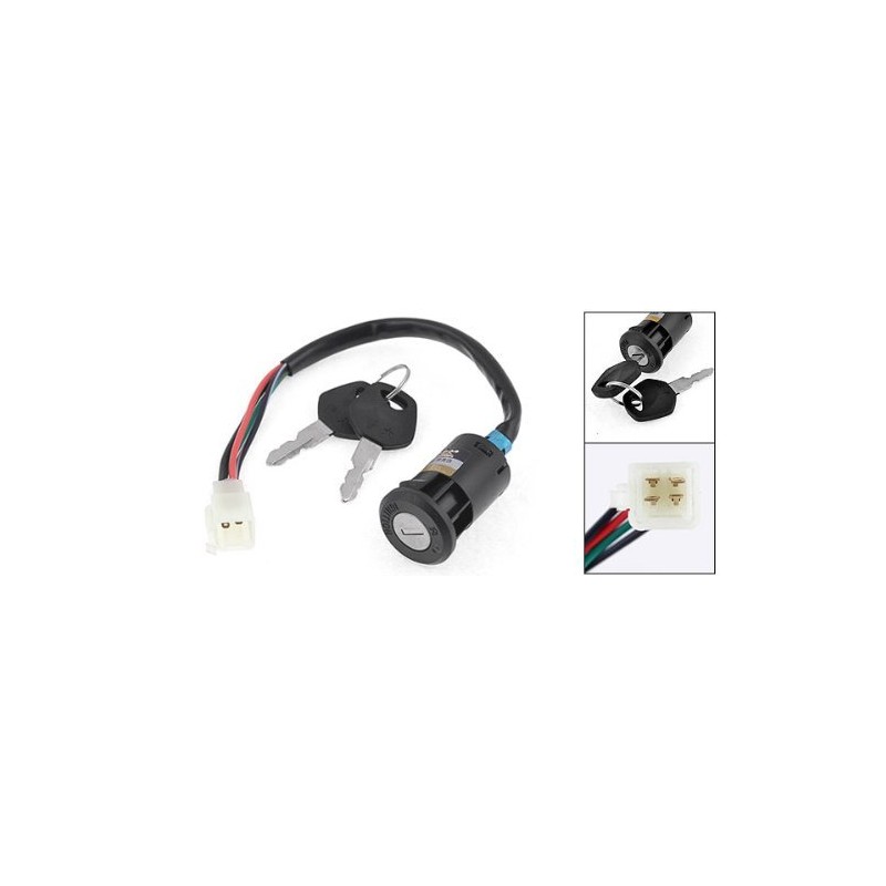 IGNITION KEY LOCK SWITCH ATV 4 WIRE 4 CONNECTOR BAJA