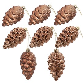 Balacoo Christmas Pinecone Ornaments: 8pcs Xmas Pinecones Fall Tree Ornaments Festival Hanging Pine Cones Pine Berry Decor for Home Xmas Decor
