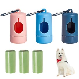 SoeUyd Poop Bag Dispenser, Dog Waste Bag Dispenser, Dog Waste Bag Holder, Portable Waste Bag Dispenser for Dogs, with 3 Waste Bags for Dogs, Waterproof and Lightweight Outdoor Animals Product