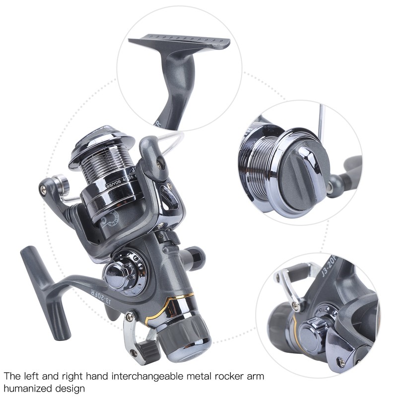 Spinning Reel 5 Bearing 5.1:1 Gear Ratio Dual Brake Fishing