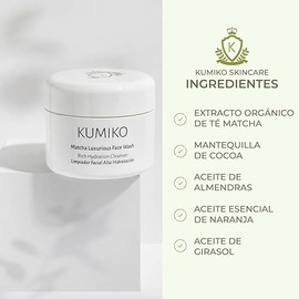 KUMIKO Limpiador Facial de Matcha Hidratante: Una Solución Suave de Limpieza Facial Diaria - Limpia la Piel, Elimina Impurezas y Conserva la Hidratación - Cuidado de Belleza Purificante - 5.78 oz