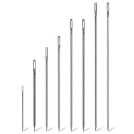 6 Sizes Upholstery Needles for Hand Sewing Needles, 3" 4" 6" 8" 10" 12" Long Needle Leather Needles for Hand Stitching with 2 Needle Tube for Storage