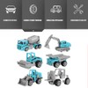6pcs 1:64 Engineering Car Model Alloy Simulation Vehicle Car Model