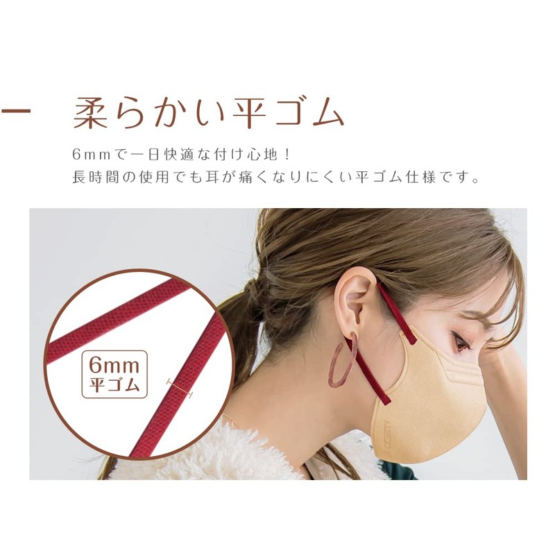 [KANEYAMA] 5Dマスク【カケン試験済】【肌へのカサつき対策】 CICIBELLAマスク（10枚×2パック） バイカラーマスク 立体マスク 不織布マスク 血色マスク カラー くちばし 使い捨て