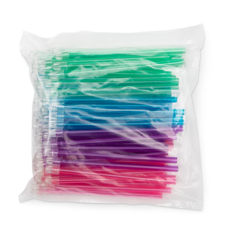 Practicon Rainbow Disposable Saliva Ejectors, 4 Assorted Bright Colors, Dental