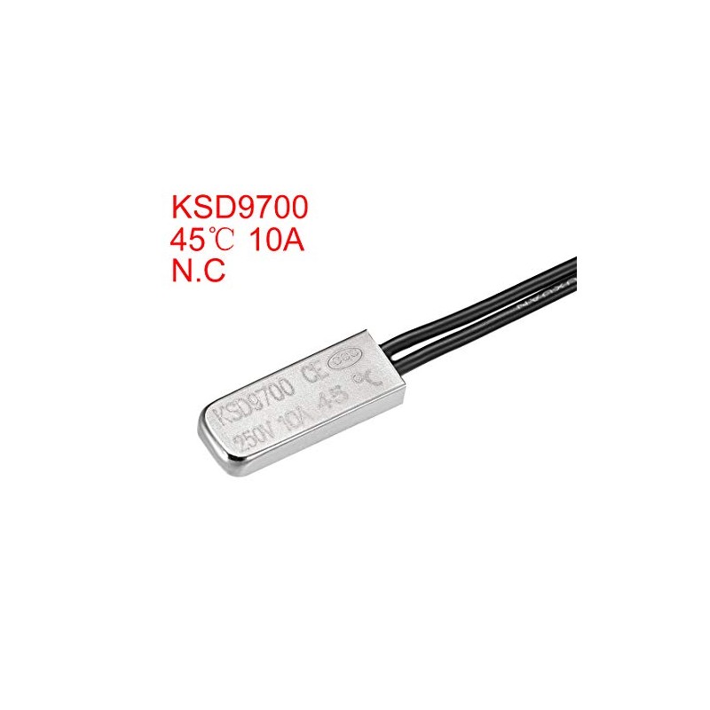 sourcing map KSD9700 Thermostat, 45℃ Normally Close Temperature Switch Thermal