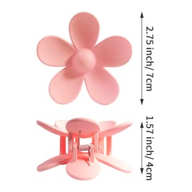 6 Pieces Flower Hair Claw Clips Acrylic Plastic Matte Hair Clips Set Flower Barrettes with 6 Colors Flower Non Slip Hair Clamps Accessories Hair Flower Clips for Women and Girls Thick Thin Hair